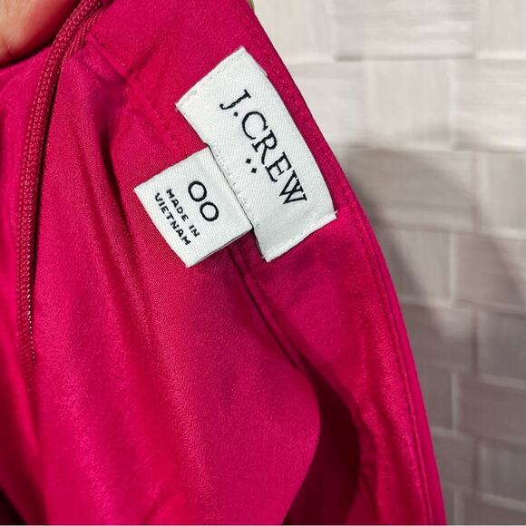 J. Crew Women’s Hot Pink Pleated Midi Skirt Size 00 Barbie Pink Preppy Classy - Picture 9 of 12